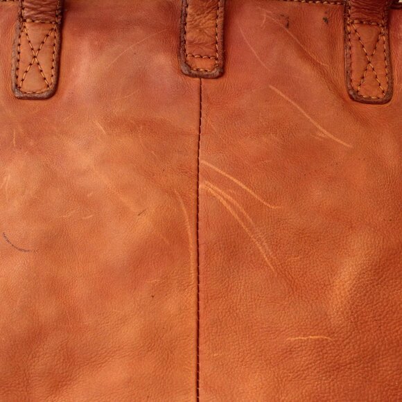 Frye Shoulder Bag Vintage Rustic British Tan Leather Clean lining - Picture 14 of 16